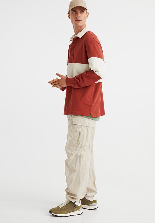 H&M - Regular fit ripstop cargo trousers - light beige
