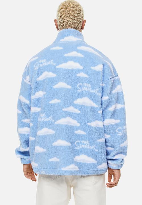 H&M - Oversized fit teddy jacket - light blue/the simpsons