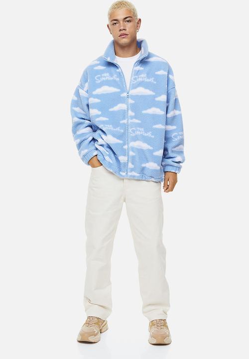H&M - Oversized fit teddy jacket - light blue/the simpsons
