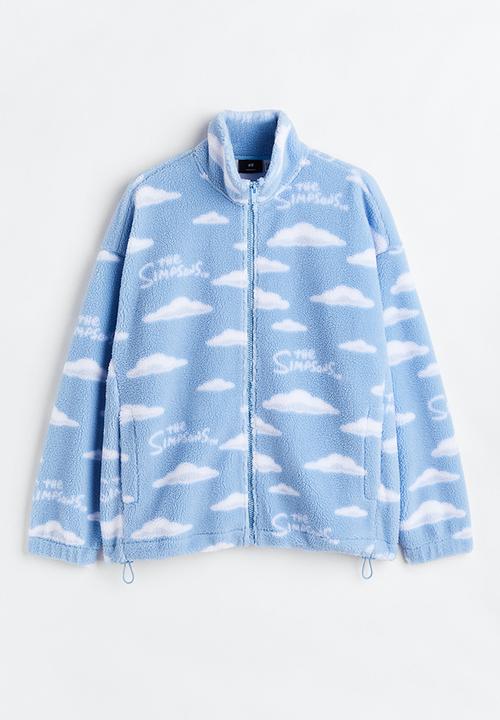 H&M - Oversized fit teddy jacket - light blue/the simpsons