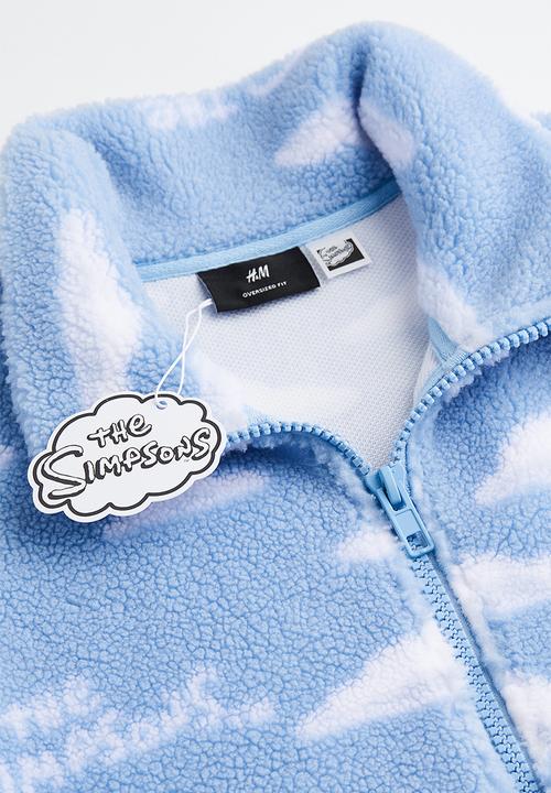H&M - Oversized fit teddy jacket - light blue/the simpsons