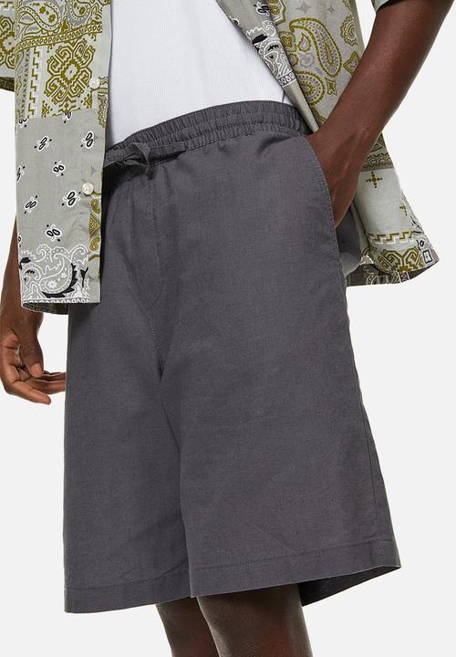H&M - Loose fit linen-blend shorts - dark grey