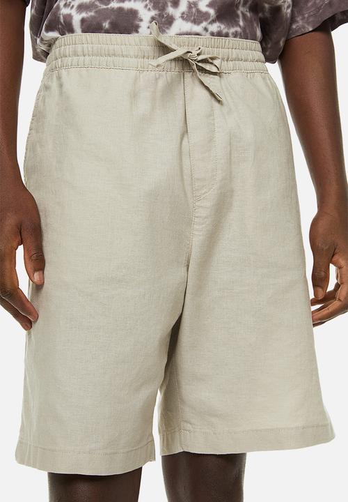H&M - Loose fit linen-blend shorts - light beige