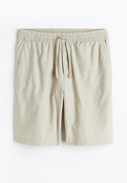H&M - Loose fit linen-blend shorts - light beige