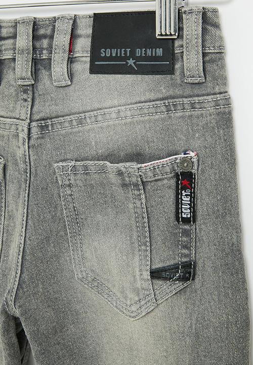 SOVIET - B chosen boys denim short - grey spider