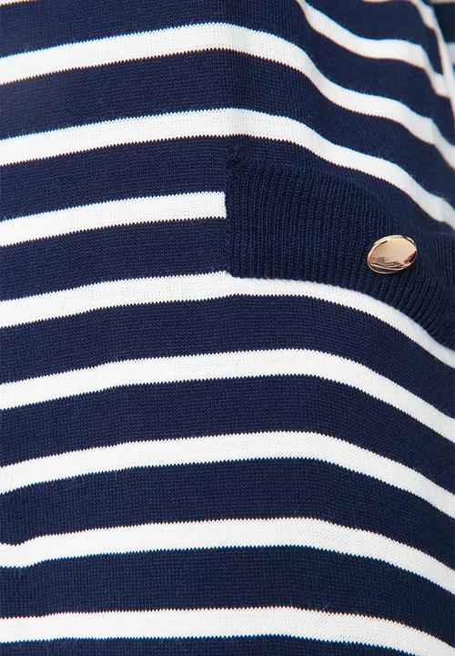 Trendyol - Striped knit dress - navy