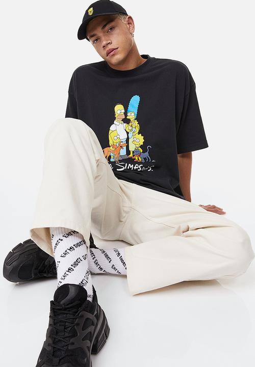 H&M - Oversized fit cotton T-shirt - black/the simpsons