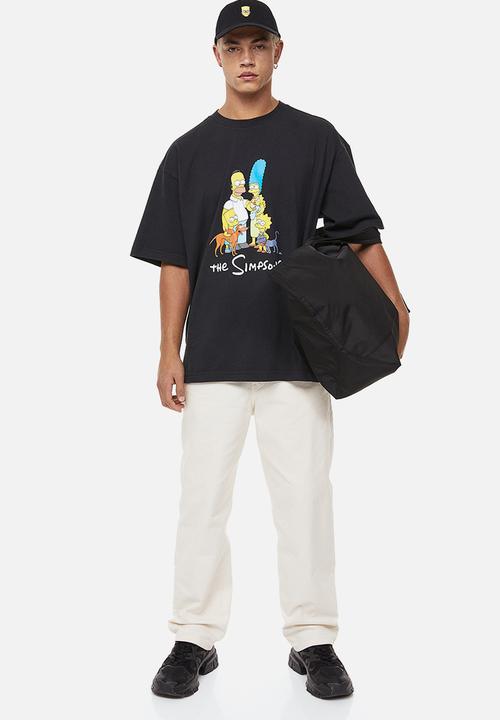 H&M - Oversized fit cotton T-shirt - black/the simpsons