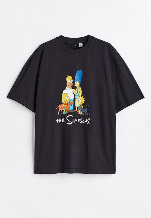 H&M - Oversized fit cotton T-shirt - black/the simpsons