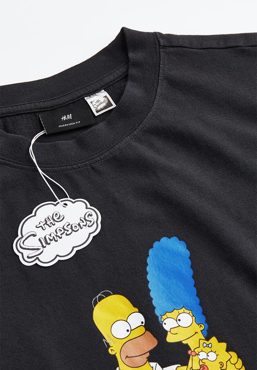 H&M - Oversized fit cotton T-shirt - black/the simpsons