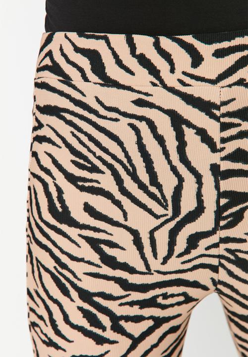 Trendyol - Printed straight trousers - camel