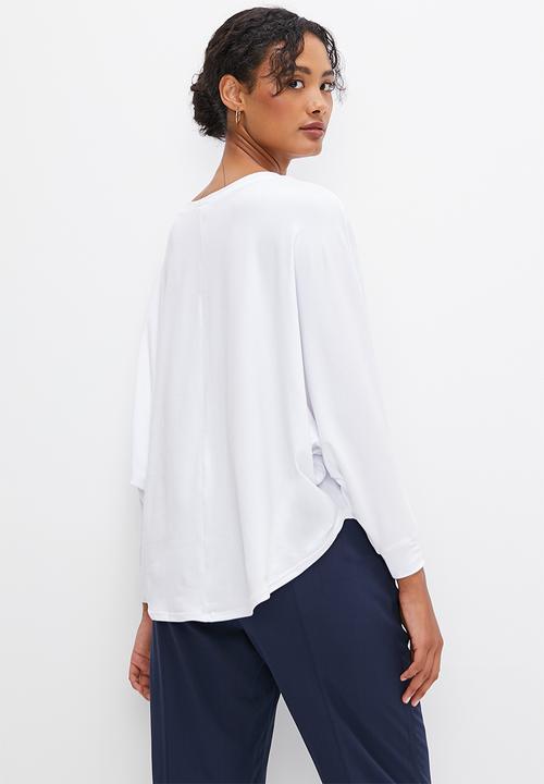 edit - Oversized dolman tee - white