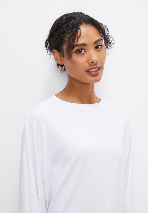 edit - Oversized dolman tee - white
