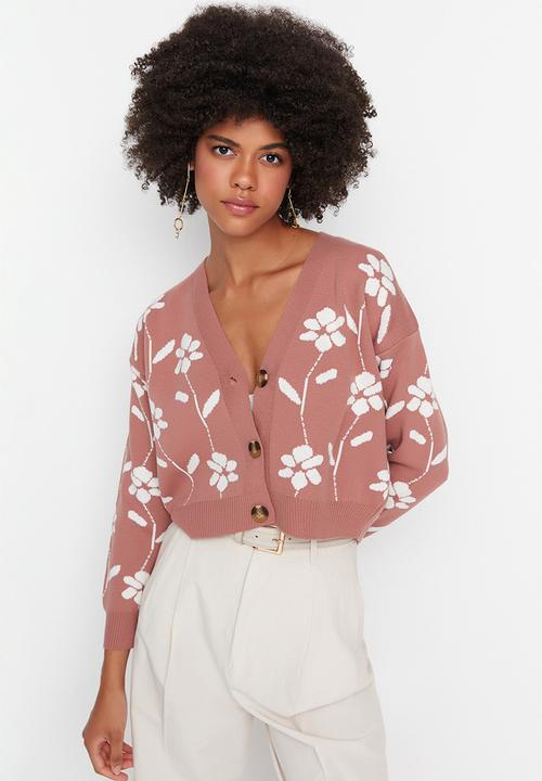 Trendyol - Jacquard knit cardigan - rose
