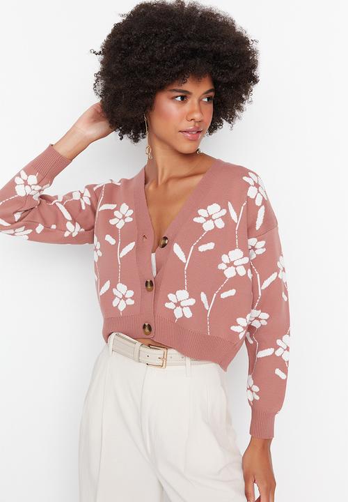 Trendyol - Jacquard knit cardigan - rose