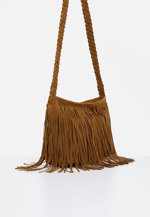Superbalist - Gracie fringed crossbody - tan