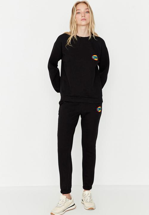 Trendyol - Fleece tracksuit set - black