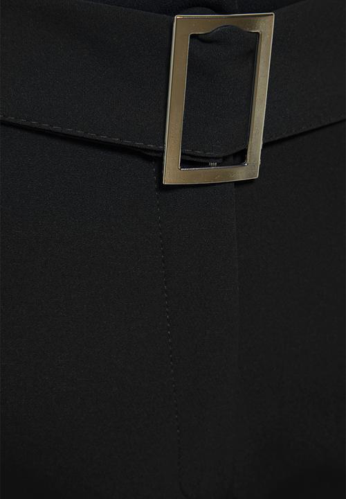 Trendyol - Plus slit belted trousers - black
