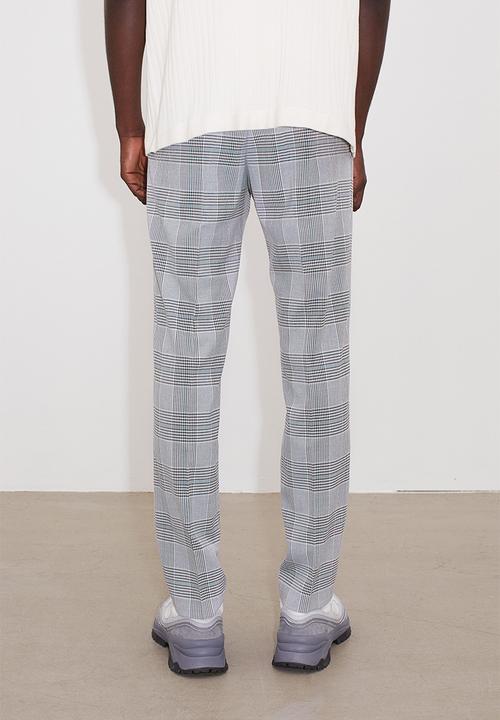 H&M - Slim fit trousers - grey/checked
