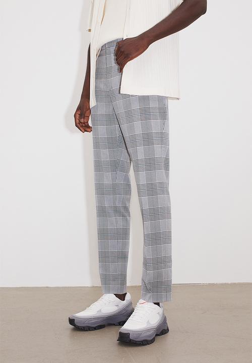 H&M - Slim fit trousers - grey/checked