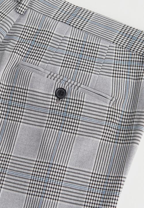 H&M - Slim fit trousers - grey/checked