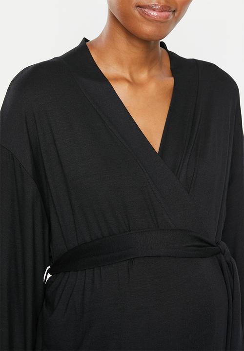 Superbalist - Maternity recovery sleep robe - black