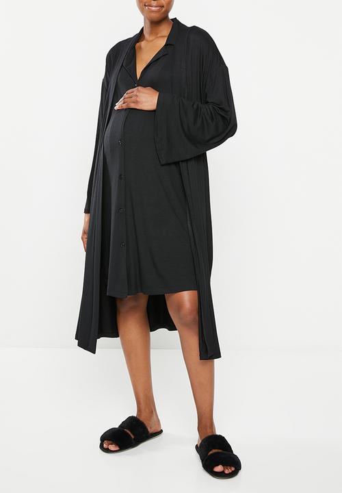 Superbalist - Maternity recovery sleep robe - black