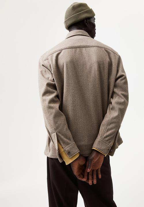 H&M - Overshirt - dark beige/herringbone pattern