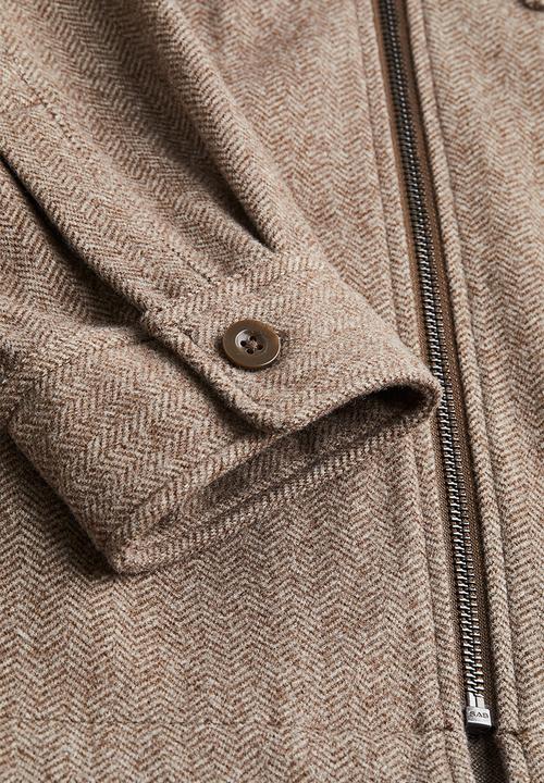 H&M - Overshirt - dark beige/herringbone pattern