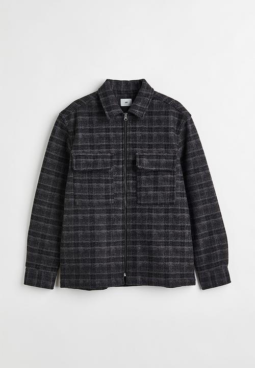 H&M - Overshirt - dark grey/checked