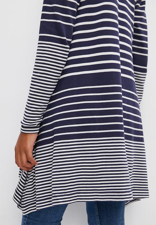 edit - Drape waterfall cardigan - navy & white