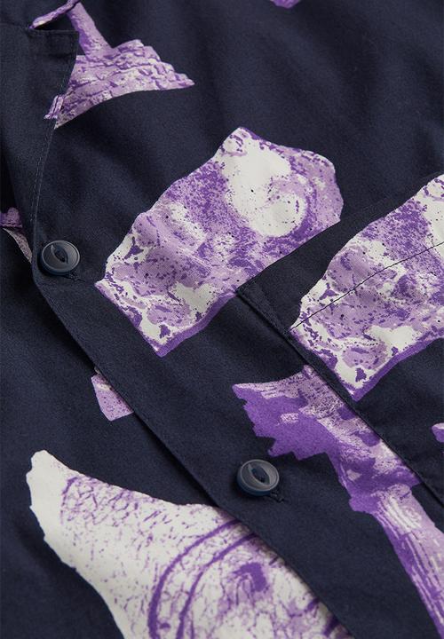 H&M - Oversized fit patterned resort shirt - dark blue/patterned