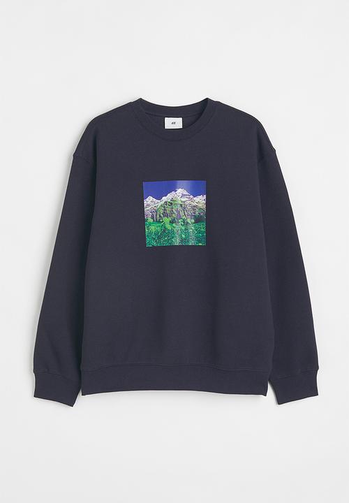 H&M - Relaxed fit sweatshirt - dark blue/head for the hills