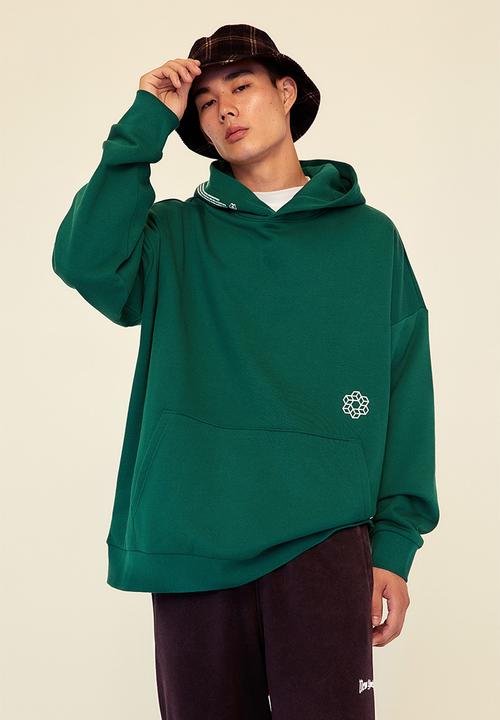 H&M - Oversized fit hoodie - green/make or break