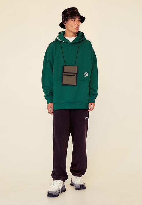 H&M - Oversized fit hoodie - green/make or break