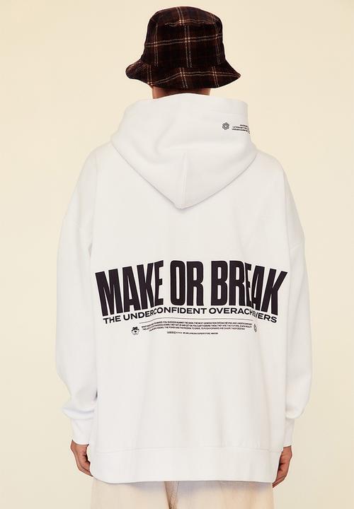 H&M - Oversized fit hoodie - white/make or break