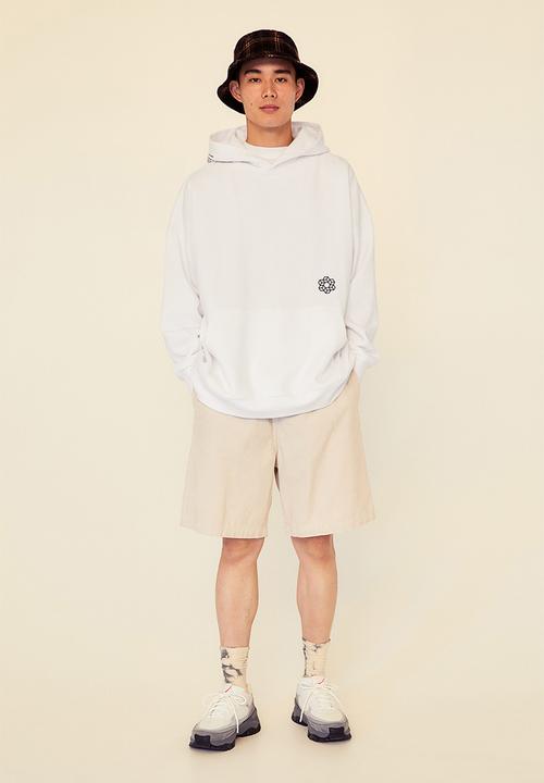 H&M - Oversized fit hoodie - white/make or break