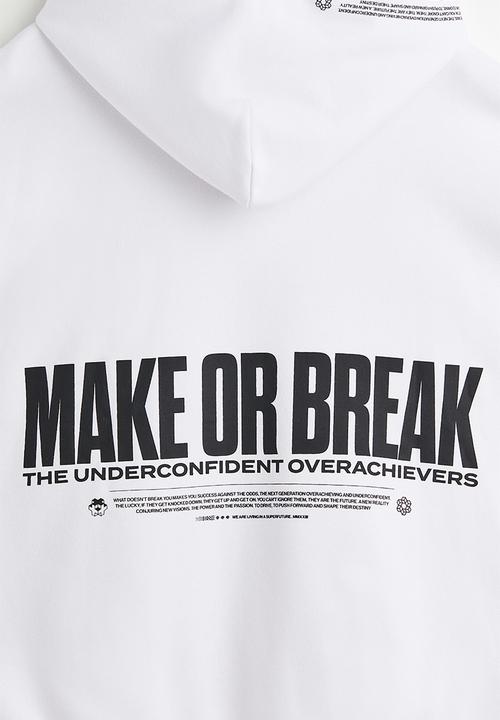 H&M - Oversized fit hoodie - white/make or break
