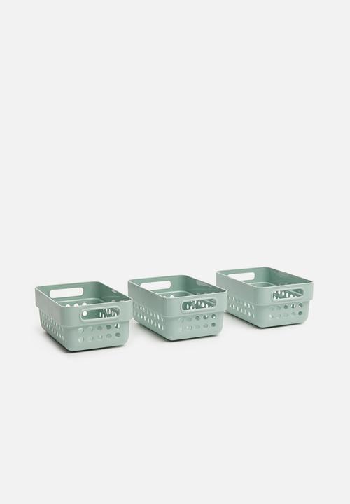 Storage Solutions - Small storage basket set of 3 - olive