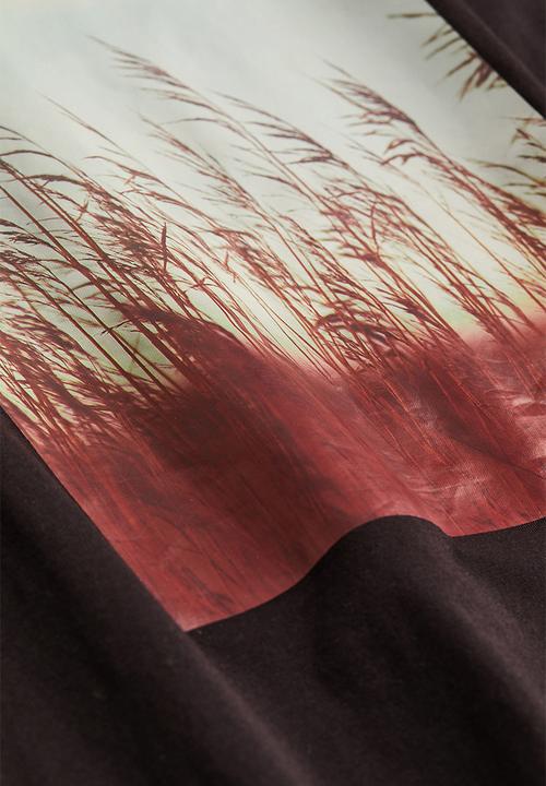 H&M - Regular fit cotton T-shirt - dark brown/reeds