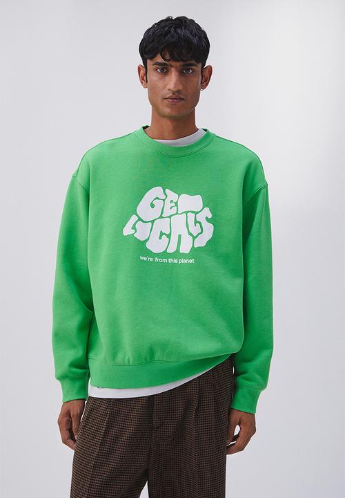 H&M - Relaxed fit sweatshirt - green/geo locals