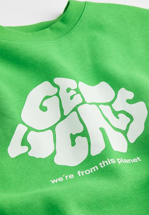 H&M - Relaxed fit sweatshirt - green/geo locals