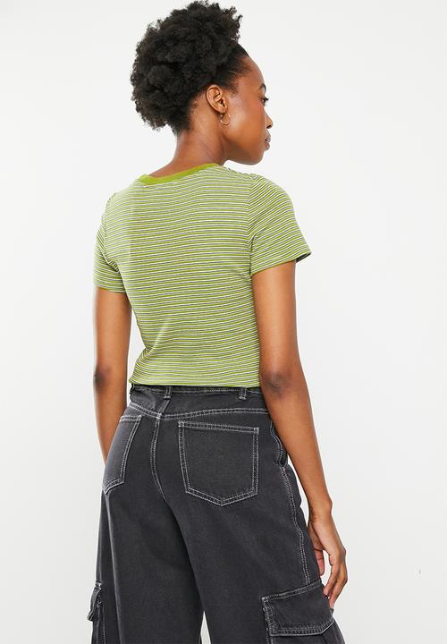 Levi’s® - Short sleeve rib baby tee - moss stripe