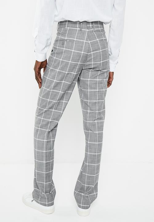 POLO - Men check formal trouser - grey
