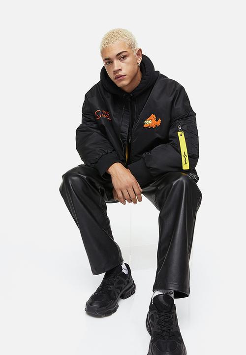 H&M - Oversized fit bomber jacket - black/the simpsons