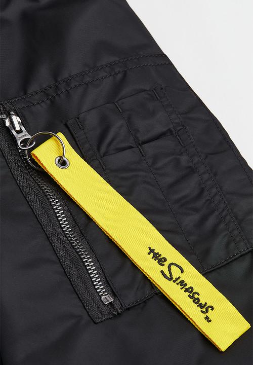 H&M - Oversized fit bomber jacket - black/the simpsons
