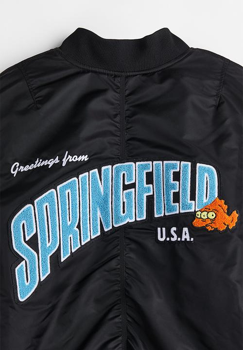 H&M - Oversized fit bomber jacket - black/the simpsons