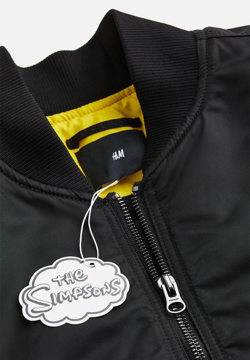 H&M - Oversized fit bomber jacket - black/the simpsons