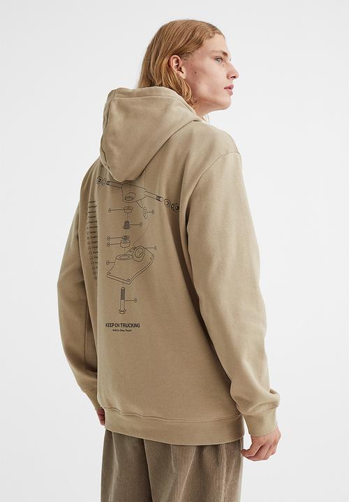 H&M - Regular fit hoodie - beige/keep on trucking