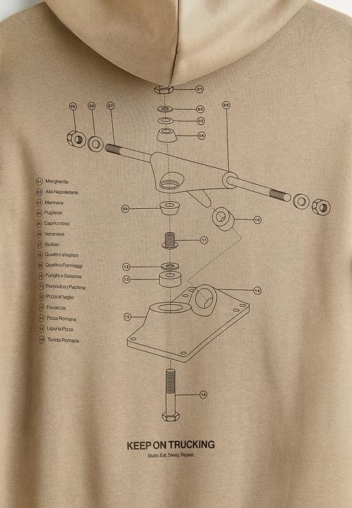 H&M - Regular fit hoodie - beige/keep on trucking